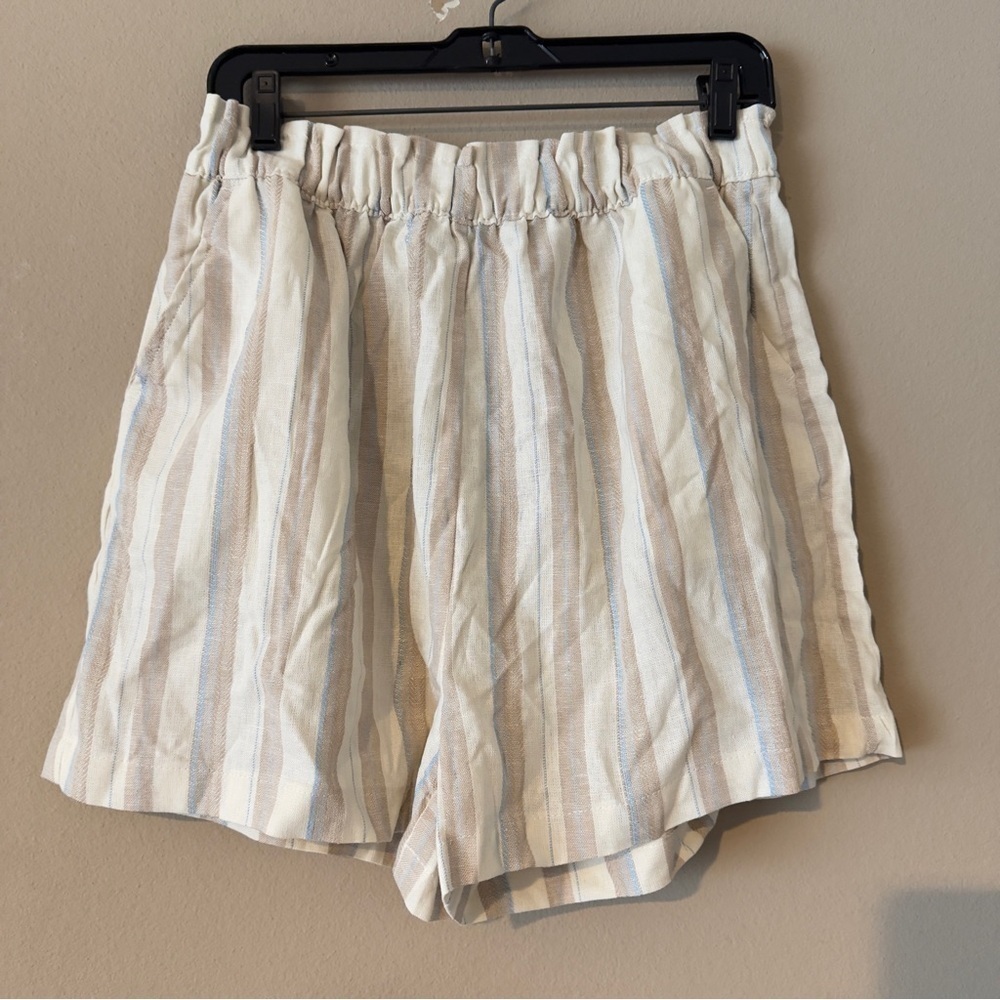NWT Love Tree Striped Linen Blend Shorts Medium